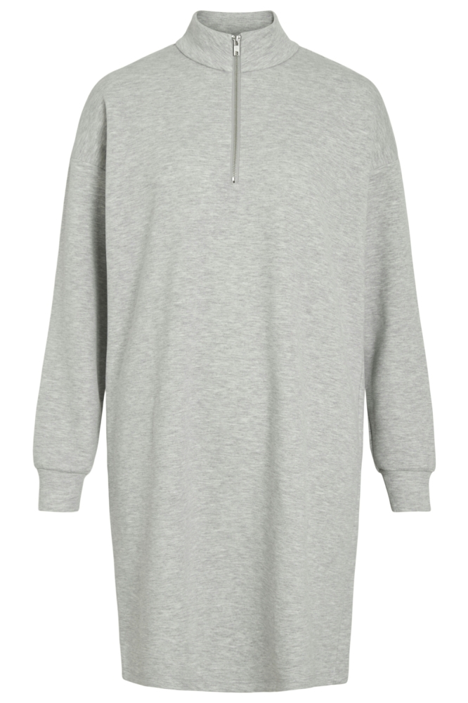 VISANDY L/S HIGH NECK SWEAT DRESS 14107646 Light Grey Melange